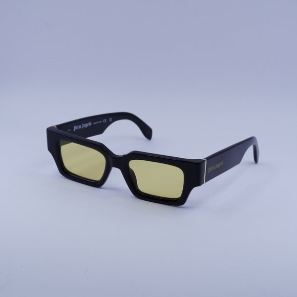 Palm Angels PERI086 HYDE 1018 Sunglasses Black Rectangle Frame, Yellow Lenses - Picture 5 of 11